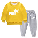 Children Pokemon Pikachu Hoodie & Pant Set Fleece Lined Padded Warm Keeping Winter Clothes Sweatershirt Suit