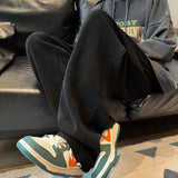 Men Sweatpants Drooping Straight Loose Retro Leisure Sports