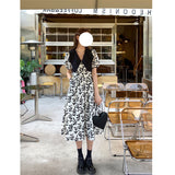 Black and White Dress French Black and White Printed Floral Dress