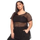 Nina Parker Dresses Sexy Mesh Hollow Loose Cover Dress