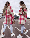 Beth Dutton Outfits Autumn and Winter Women's Checked Woolen Coat Coat