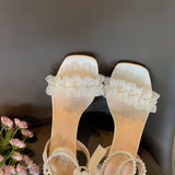 Nude Block Heel Sandals