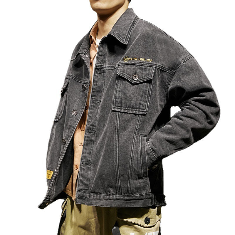 Denim Shirts Denim Jacket Men's Spring and Autumn Tops Loose