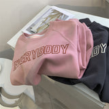 Diana Harvard Sweatshirt Raglan Sleeve Letter Printed Crew Neck Sweatshirt Female