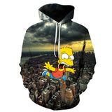 The Simpsons Hoodie 3D Digital Printing Men Hooded Long Sleeve Sweater