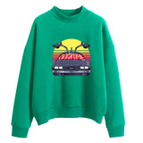 Back to the Future Costume Autumn and Winter Couple Wear Cartoon Printed Loose Sweatshirt