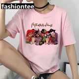 Friends Joey T Shirt Friends Pink Casual Loose-Fitting T-shirt