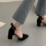 Nude Block Heel Sandals French High Heels