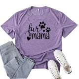 Boy Mama T Shirts Fur Mama Letter Print T-shirt