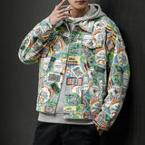 Spray Painted Jacket Autumn Men's Graffiti Camouflage Jacket Coat