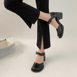 Nude Pumps Block Heel Bow High Heels