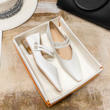 Nude Wide Fit Block Heels Mary Jane Shoes