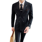 Double Brewed Seersucker Suit Male Youth Fashion Suit