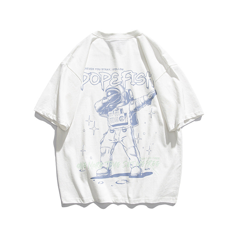Men's T-shirt Hip Hop Couple Outfit Summer Simple Printed Fashion Brand Retro Loose Short Sleeve T-shirt for Men