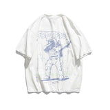 Men's T-shirt Hip Hop Couple Outfit Summer Simple Printed Fashion Brand Retro Loose Short Sleeve T-shirt for Men
