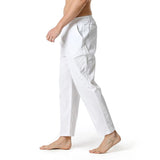 Linen Pants Straight Leg Pants Summer Spring Men's Loose Casual Light Elastic