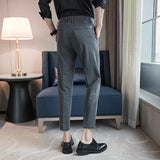 Men Trousers Embroidered Slacks