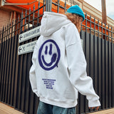 Smiley Face Hoodie Hooded Sweater Men's Fashion Brand Loose Large Size Fall Winter Coat