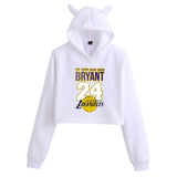 In Memory of Kobe Hoodie Kobe Peripheral Printing Casual Women Navel Cat Ear Sweater