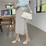 Nude Block Heel Sandals Summer Leather Shoes