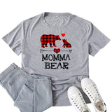 Boy Mama T Shirt Mama Bear Mother Pattern Printed Short Sleeve T-shirt
