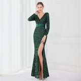 Sequin Evening Dress Sequined Queen Fishtail Evening Gown