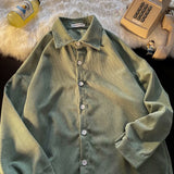 Corduroy Patch Jacket Autumn Corduroy Coat Women's Shirt Trendy Loose