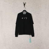 Off White Sweatshirts Long Sleeve round Neck Neck Sweater Autumn and Winter Pattern round Neck Two-Piece Long Sleeve