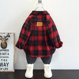 Toddler Boys Sweater Boys' Plaid Shirt Spring and Autumn