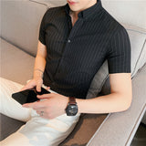 Men's Striped Short-Sleeved Shirt