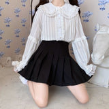 Gothic Lolita Harajuku Style Clothing Doll Collar Lace Solid Color Lolita Inner Shirt