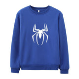 Men Spider Hoodie Crew Neck Sweater Fleece Spider-Man Print