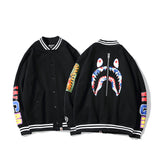 BAPE Varsity Jacket Autumn and Winter Printing Baseball Uniform Stand-up Collar Jacket
