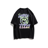 Men's T-shirt Summer Smiley Face Letter Print Casual Loose Short Sleeves T-shirt