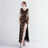 Sequin Evening Dress Split Long Sequined Fishtail Skirt