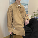 Corduroy Patch Jacket Japanese-Style Retro Corduroy Shirt Men's Long-Sleeved Korean Style Trendy All-Matching Shirt