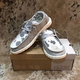 Cow Print Hey Dude Shoes Low Top Canvas Women's Shoes Personality Flat Shoes Cows Pattern