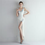Sequin Evening Dress Split Long Sequined Fishtail Skirt