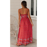 Beth Dutton Bohemian Dress Summer Spring Midi Dresses Summer Bohemian V-neck Skirt with Shoulder Straps Floral Dress