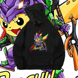 Men and Women Pokemon Pikachu Hoodie Pikachu Eva Hooded Sweater