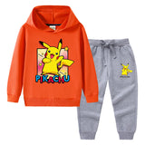 Children Pokemon Pikachu Hoodie & Pant Set Sweater Set Two-Piece Cotton Trendy