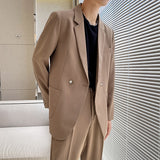 Double Brewed Seersucker Suit Men's Loose Solid Color Coat