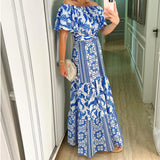 Women Bohemian Dress Spring/Summer Printed Dress for Woman Female