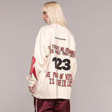 Rrr123 Sweatshirt Loose Sports and Leisure Python Foam Printed Crew Neck Sweatshirt