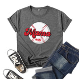 Boy Mama T Shirt Baseball Mama Printed Short Sleeve T-shirt