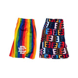 Eric Emanuel EE Shorts EE Sports and Fitness Shorts Color-Striped Printing Loose Mesh Breathable Casual Basketball Running Pants