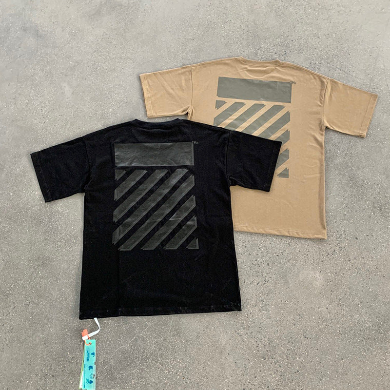 Off White T Shirts Zebra Stripes Men and Women Same Type T-shirt