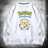Men and Women Pokemon Pikachu Hoodie Jingling Bao Ke Meng Bo Ke Bi Crew Neck Pullover Sweatshirt