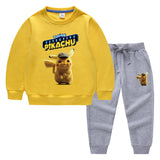 Children Pokemon Pikachu Hoodie & Pant Set Two-Piece Baby Cotton Sweater Set