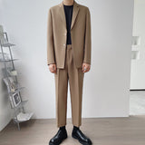 Seersucker Suit Loose Suit Two-Piece Set
